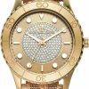 Michael Kors Michael Kors Women'S Runway Three-Hand Gold-Tone Pvc Watch (Model:Mk6999) Hot