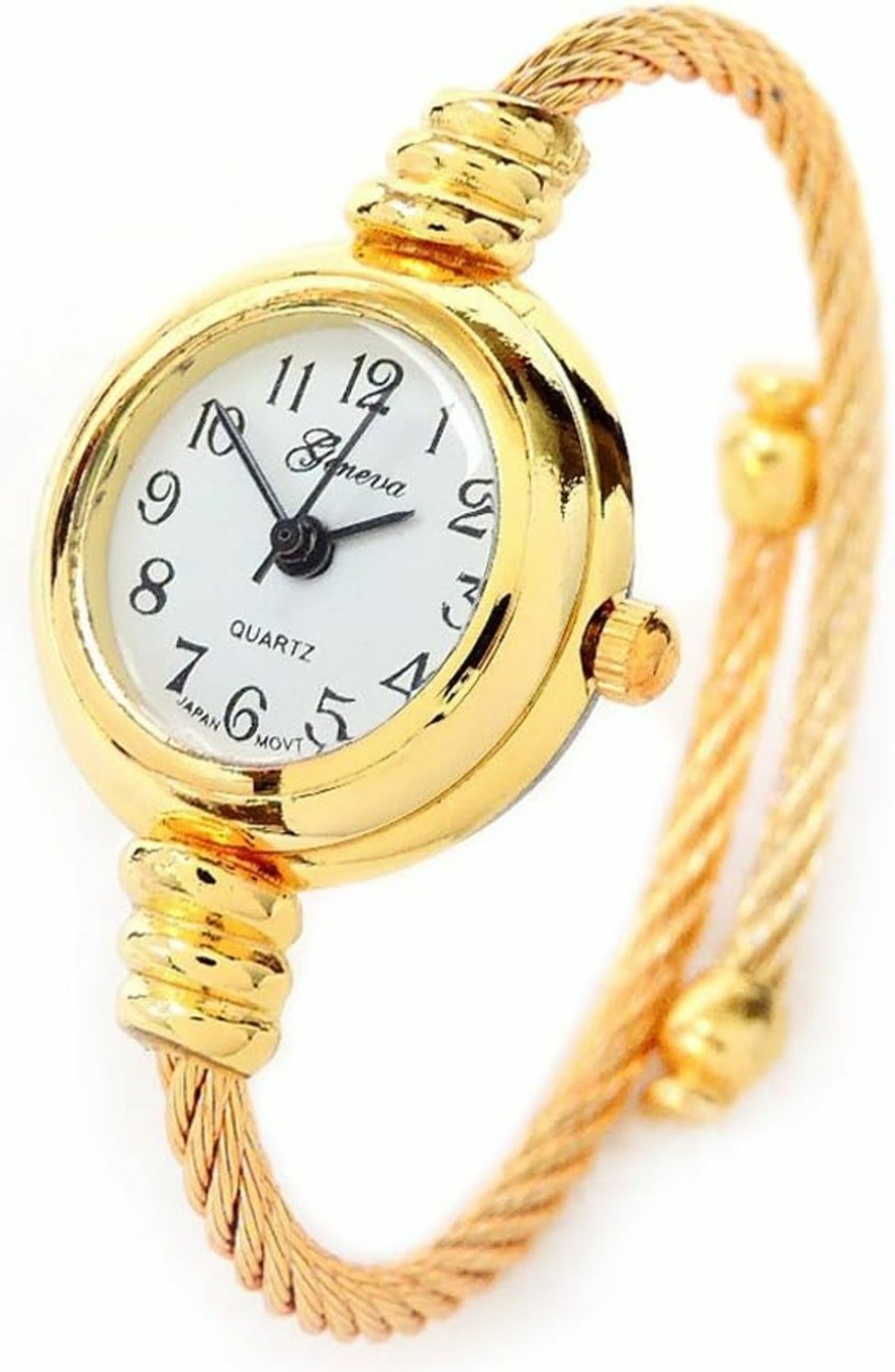 Geneva New Gold Geneva Cable Band Women'S Small Size Bangle Watch Best