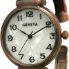 Unknown Geneva Metal Bangle Watch Classic Easy Read (Copper) Hot