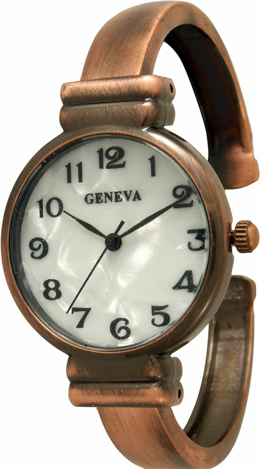 Unknown Geneva Metal Bangle Watch Classic Easy Read (Copper) Hot