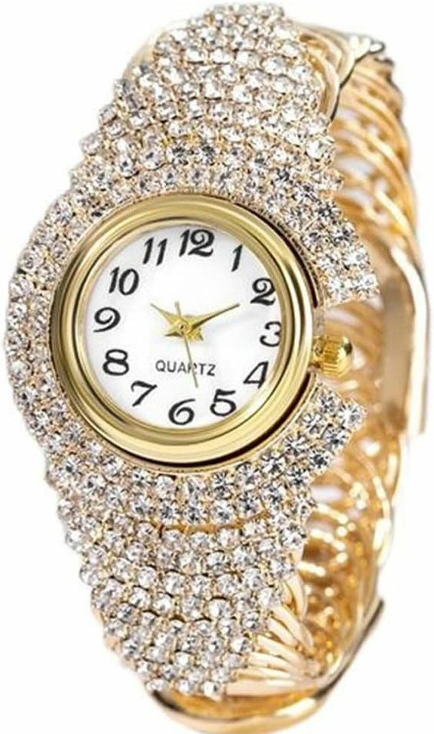 Weicam Weicam Women Girls Elegant Crystal Bangle Braclet Round Dial Analog Quartz Wristwatch New