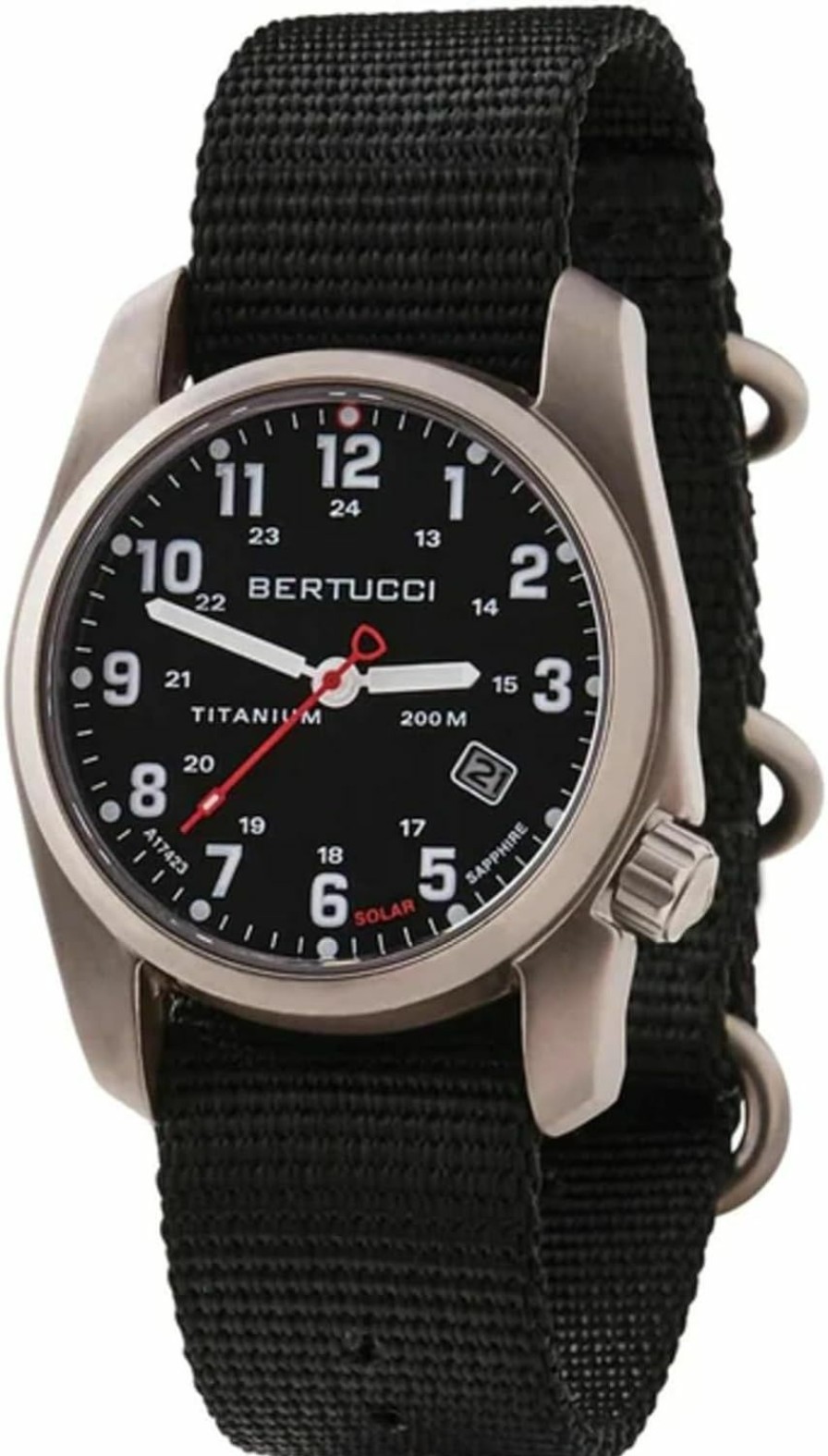 BERTUCCI Bertucci A-2T Solar Classic Watch | Black Dial With Forest Nylon Band | Matte Finish | Solar Powered | 200 M Water Resistance Online