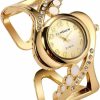 Weicam Weicam Women Luxury Crystal Cuff Bracelet Round Dial Analog Quartz Wrist Watch For Ladies Clearance