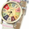 LUKYBIRDS Lukybirds Multi Color Rainbow Pattern Watches,Quirky Boho Hippie Watch, Wonderful Watches Gift For Women,Pu Leather Woven Strap Watches Hot