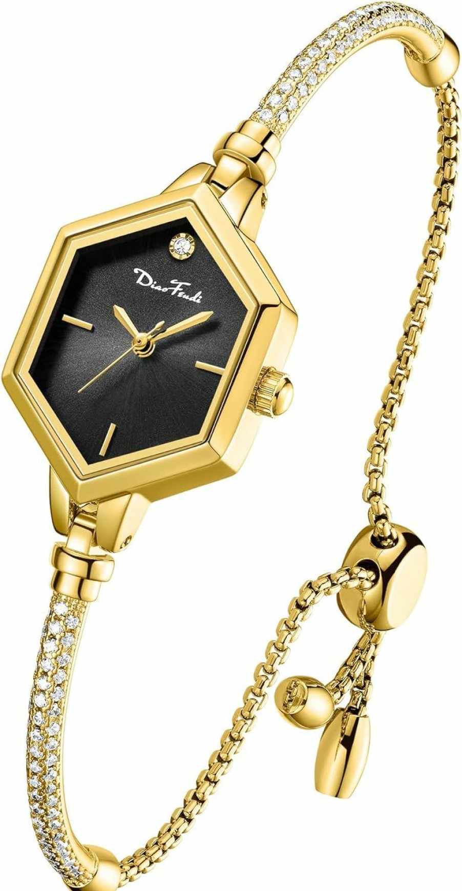 Diaofendi Rose Gold Petite Bracelet Watch For Women Girl, Diamond Dress Analog Hexagonal Mini Women Watch Waterproof New