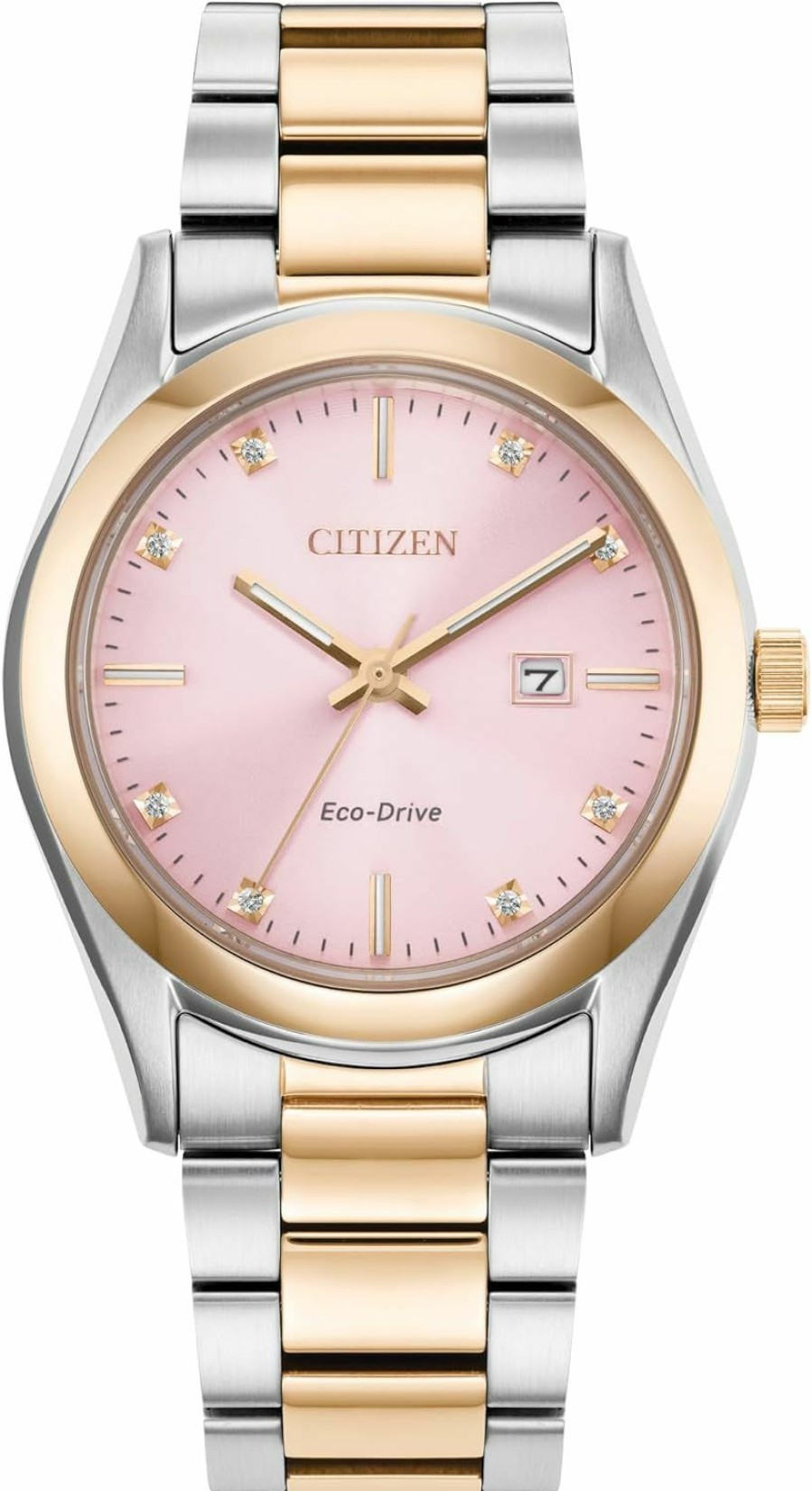 Citizen Citizen Eco-Drive Sport Luxury Diamond Pink Dial Two-Tone Watch 33Mm - Ew2706-58X New