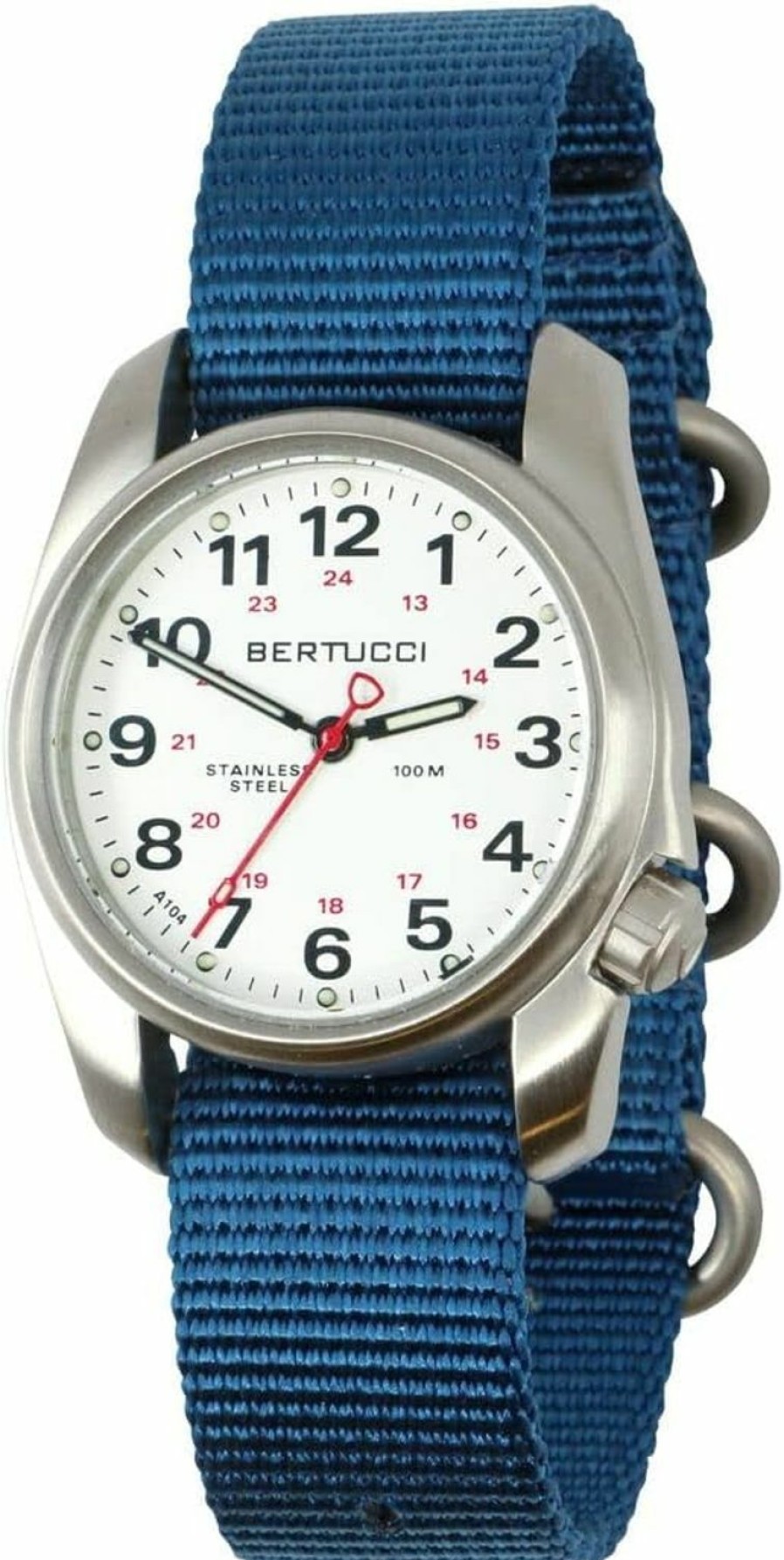 BERTUCCI Bertucci A-1S Field - White Dial- 249 Mariner Blue Nylon Band New