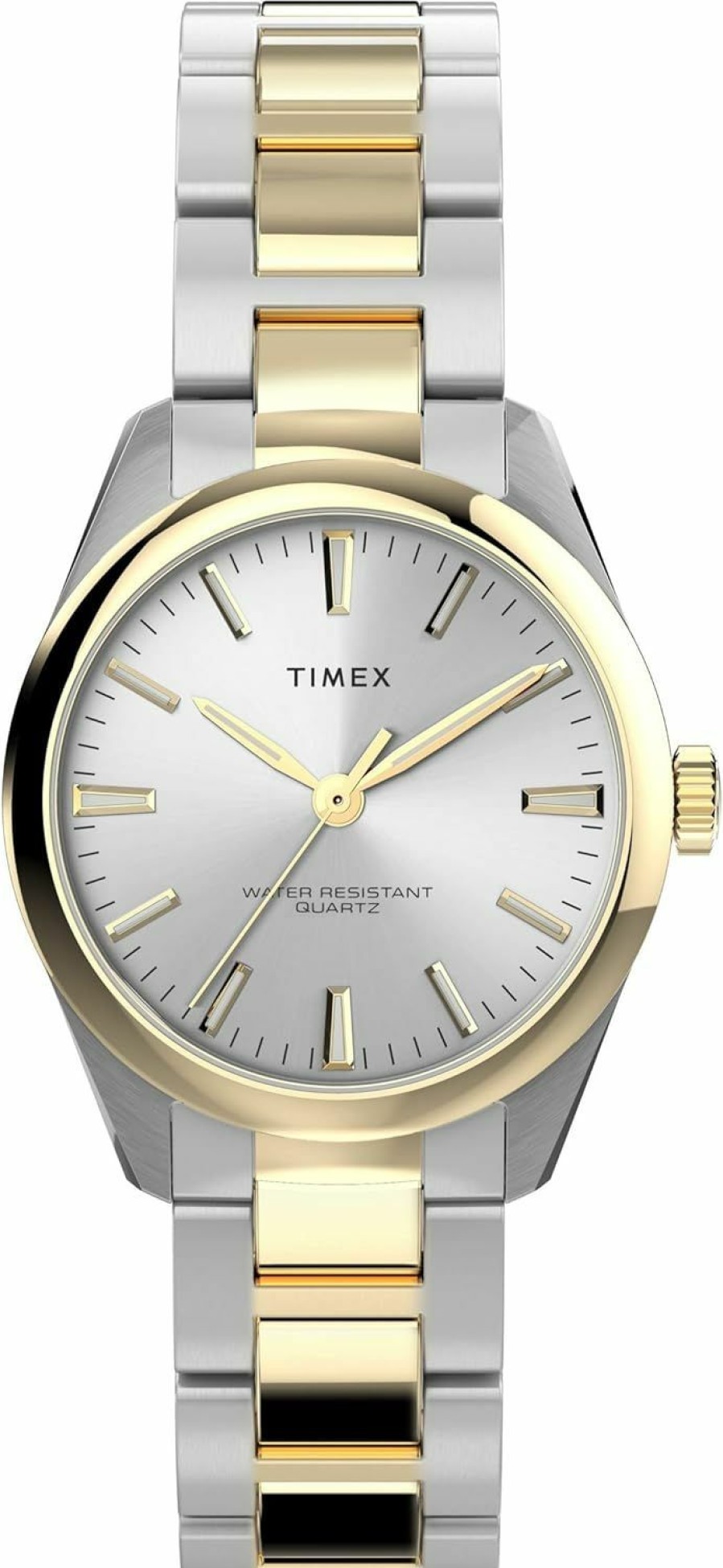 Timex Timex Women'S Highview 32Mm Watch - Silver Tone Dial Gold Tone Case Two Tone Bracelet Hot