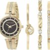 Anne Klein Anne Klein Women'S Premium Crystal Accented Gold-Tone Watch And Bracelet Set, Ak/3426Bkst Online