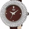 Burgi Burgi Swarovski Crystal & Diamond Accented Watch - Comfortable Genuine Leather Strap Women'S Wristwatch- Perfect For Mother'S Day Gift - Bur195 Wholesale