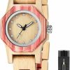 Tiong Tiong Womens Wooden Watch With All Wood Strap Quartz Analog Classic Design Colorful Bamboo Ladies Watches For Women, Couples Online