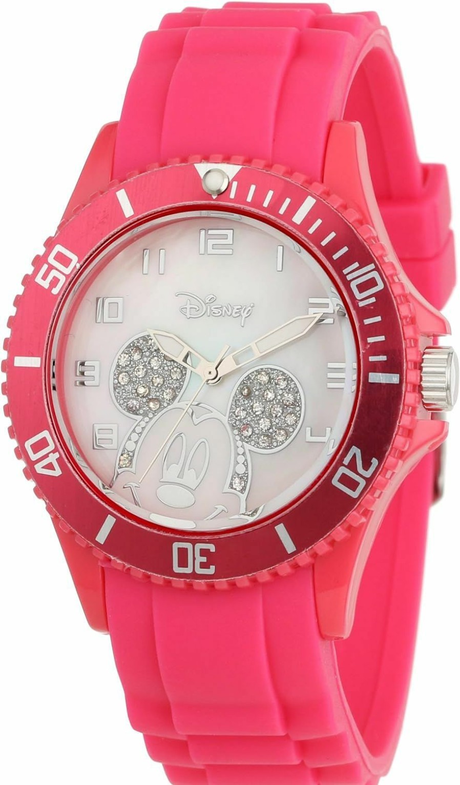 Disney Disney Women'S W000589 Mickey Mouse Pink Silicone Strap Watch Hot