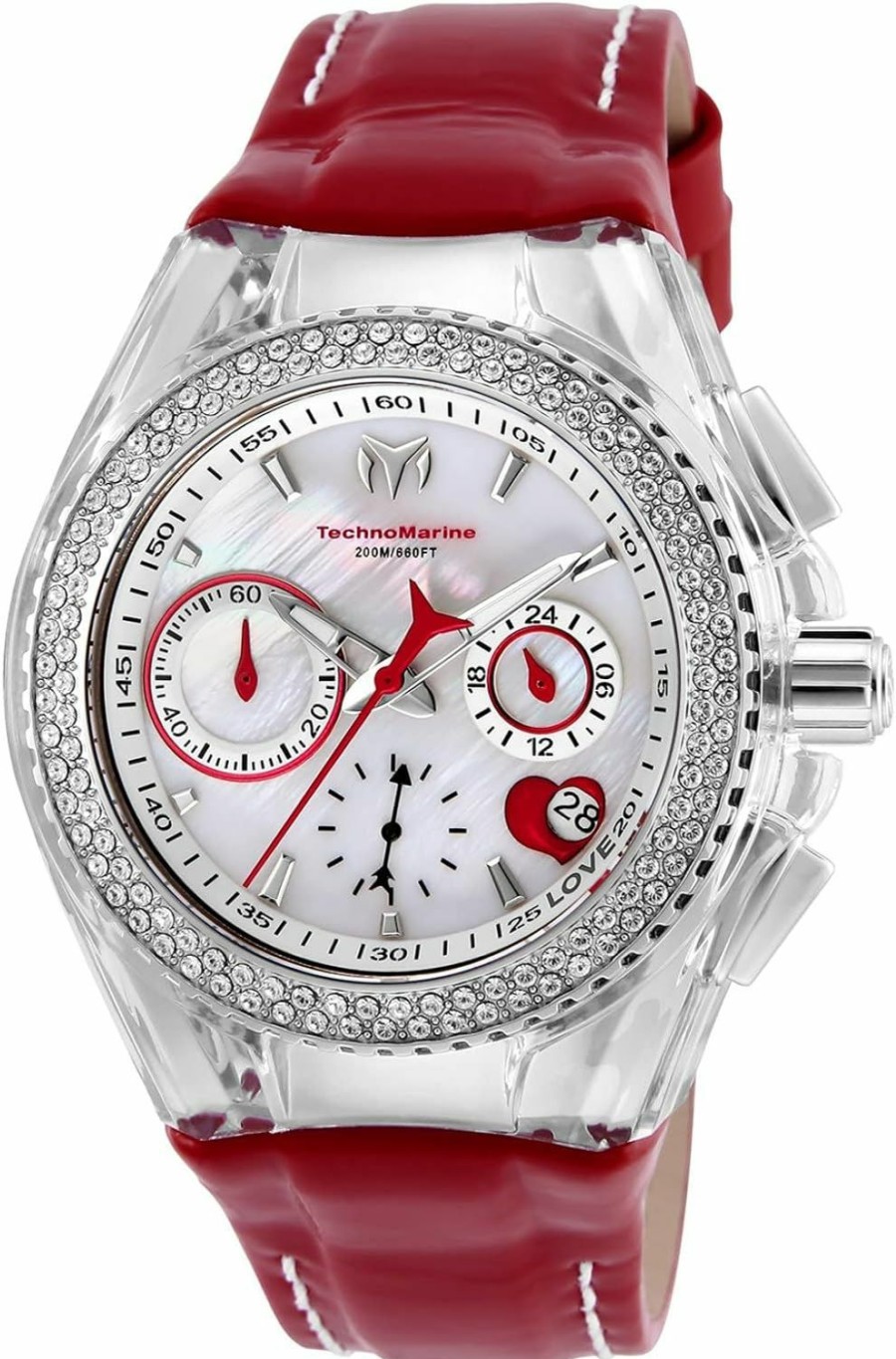 TechnoMarine Technomarine Women'S 'Cruise' Quartz Stainless Steel And Leather Casual Watch New