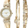 Anne Klein Anne Klein Women'S Premium Crystal Accented Bangle Watch And Bracelet Set Clearance