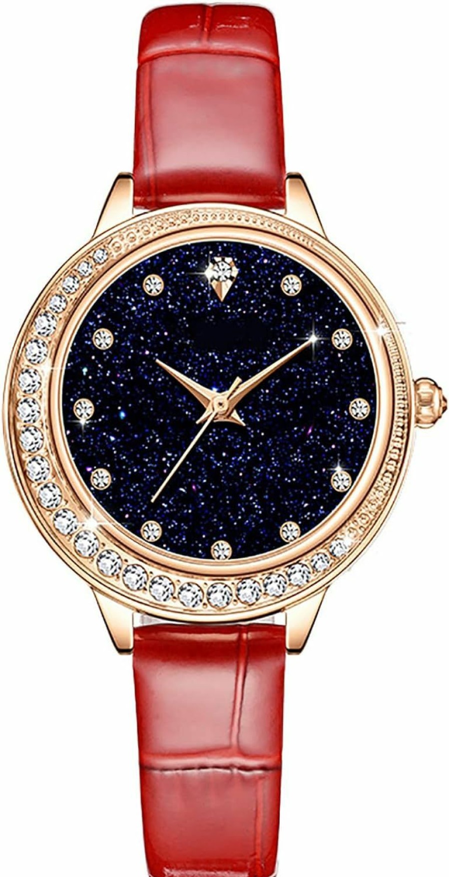 ADSBIAOYE Adsbiaoye Watches For Women Starry Sky Diamond Dial With Luxury Leather Waterproof Women Wrist Watch Analog Dress Ladies Watch Clearance