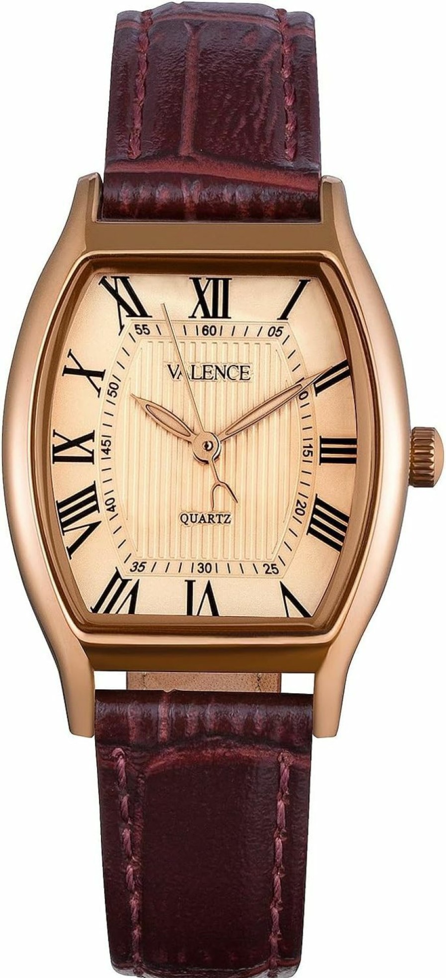 Valence Valence Women'S Watches. Vintage Small Face Square Watches For Women. Classic Ladies Quartz Watches With Brown Leather Band (Model Vc084) New