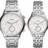 Fossil His And Her Fenmore Multifunction Stainless Steel Watch Gift Set Wholesale