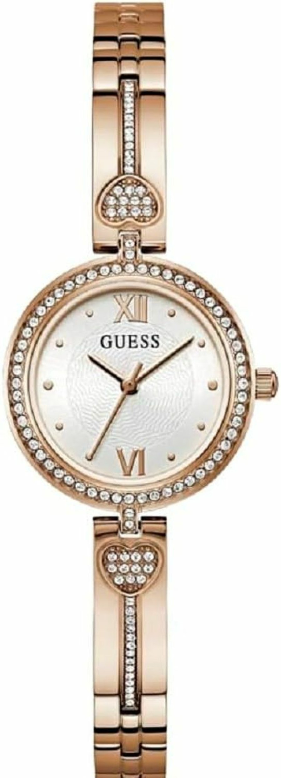 GUESS Guess Women'S 27Mm Watch - Rose Gold Tone G-Link White Dial Rose Gold Tone Case Clearance