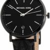 Michael Kors Michael Kors Mk8812 Black Dial Date Indicator Black Logo Leather Band Men'S 40 Mm Watch Best