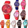 CdyBox Wholesale Lot Of 10 Pcs Uni Men Women Lady Teen Girl Gold Plated Platinum Style Pu Leather Round Wrist Watches Online