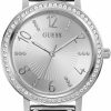 GUESS Guess Ladies 32Mm Watch - Blue Strap White Dial Rose Gold Tone Case New