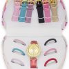 Gino Milano Gino Milano Women'S Heart Shaped Box Set With Faux Leather Watch - Multi-Color Interchangeable Bands & Bezels - Assorted Colors - Quartz Movement Best