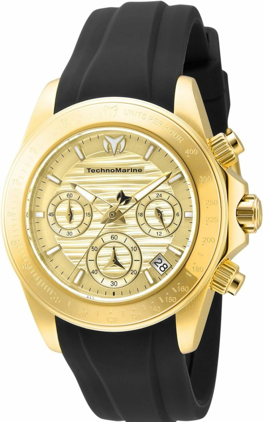 TechnoMarine Technomarine Manta Chronograph Quartz Gold Dial Ladies Watch Tm-219041 Best