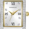 Caravelle designed by Bulova Caravelle By Bulova Ladies' Classic Crystal 3-Hand Quartz Watch, Roman Numeral Markers, Rectangle Case, Curved Mineral Crystal Wholesale