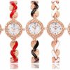 Weicam Weicam 5 Pcs Women'S Watch Elegant Crystal Bangle Bracelet Leaf Analog Quartz Girls' Wholesales Wrist Watches New