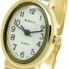 Wincci Wincci Ladies Small Oval Case Metal Bangle Cuff Fashion Analog Quartz Watch White Dial With Easy To Read Black Numbers Online