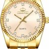 DREAMING Q&P Dreaming Q&P Fq-043 Classic Golden Stainless Steel Male Female Crystals Quartz Wrist Watches For Man Woman Gold Best