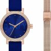 DKNY Dkny Women'S Soho Quartz Leather And Stainless Steel Dress Watch, Color: Navy/Rose Gold Set (Model: Ny2974) Wholesale