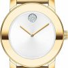 Movado Movado Women'S Bold Iconic Pale Gold Ionic Plated Stainless Steel Case, Pale Gold Ionic Plated Stainless Steel And White Ceramic Link Bracelet, Two Tone, (Model: 3600892) Clearance