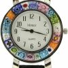 Glass Of Venice Glass Of Venice Serena Murano Millefiori Watch With Leather Band - Black Wholesale