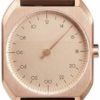 slow Slow Mo 10 - Swiss Made One-Hand 24 Hour Watch - Rose Gold With Dark Brown Leather Band Hot