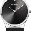 BERING Bering Women Analog Quartz Classic Collection Watch With Satin Strap And Sapphire Crystal 12130-602, Silver, Bracelet Hot