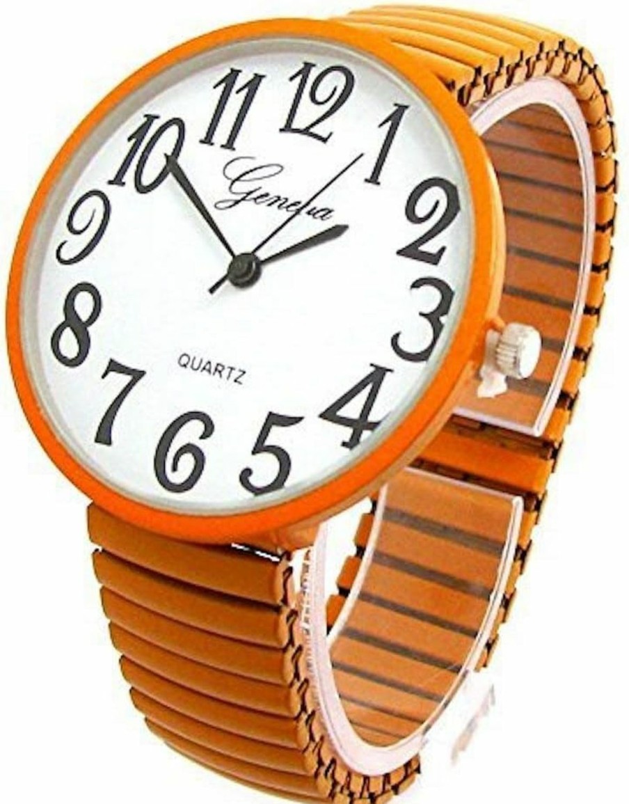 Blekon Blekon Collection Fashion Watch Wholesale Geneva Super Large Stretch Watch Clear Number Easy Read (Orange) Hot