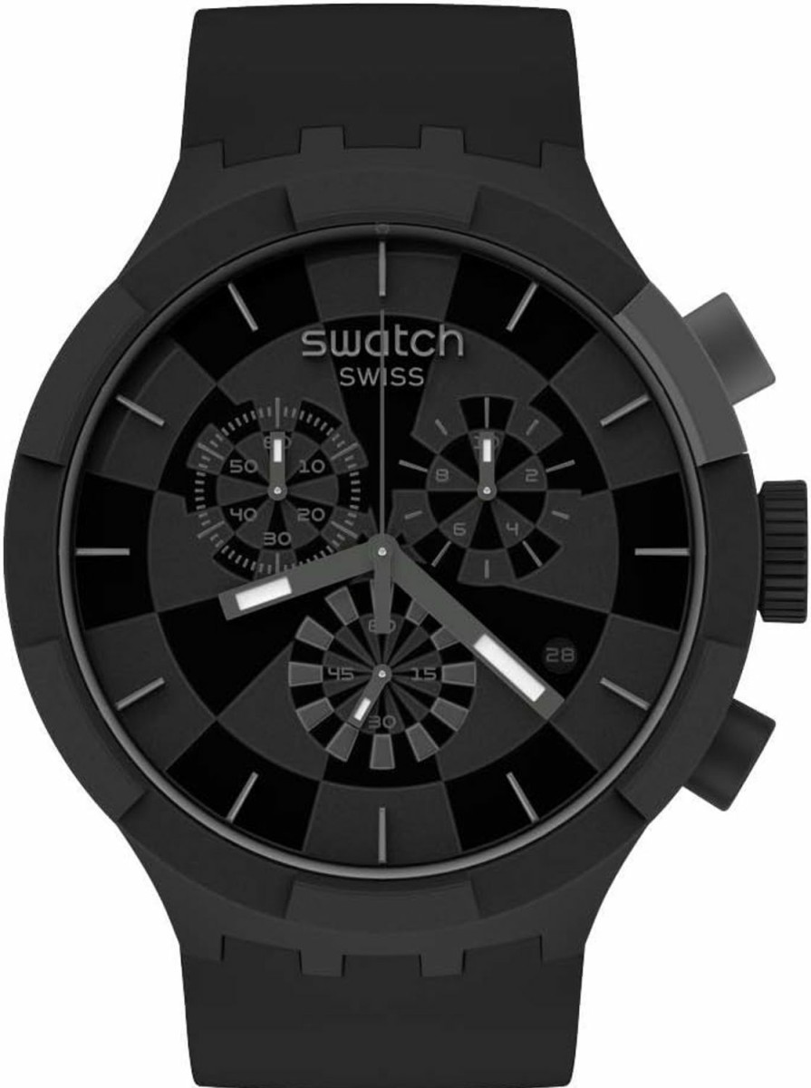 Swatch Swatch Quartz Silicone Strap, Black, 20 Casual Watch (Model: Sb02B400) Best