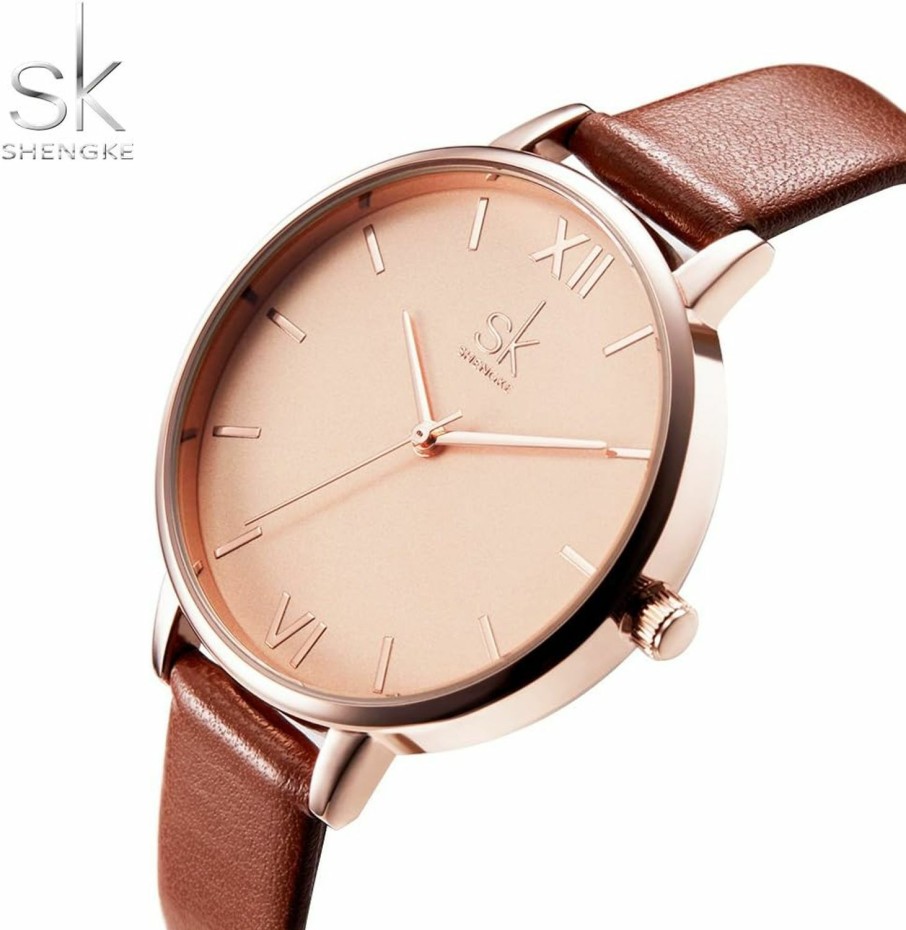 SHENGKE Shengke Creative Simplicity Women Watch Genuine Leather Elegant Women Watches Ladies Business Wristwatch Wholesale