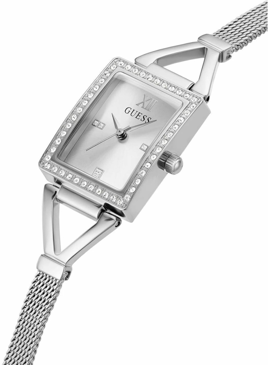 GUESS Guess Women'S Jewelry Square Glitz 22Mm Ladies Japanese Quartz Watch Clearance