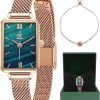 claities Sk Dainty Women'S Wrist Watch: Green Malachite Dial,Beautiful Bracelet, Wrapped By Stylish Gift Box, Elegant Present For Ladies And Loved Ones Clearance